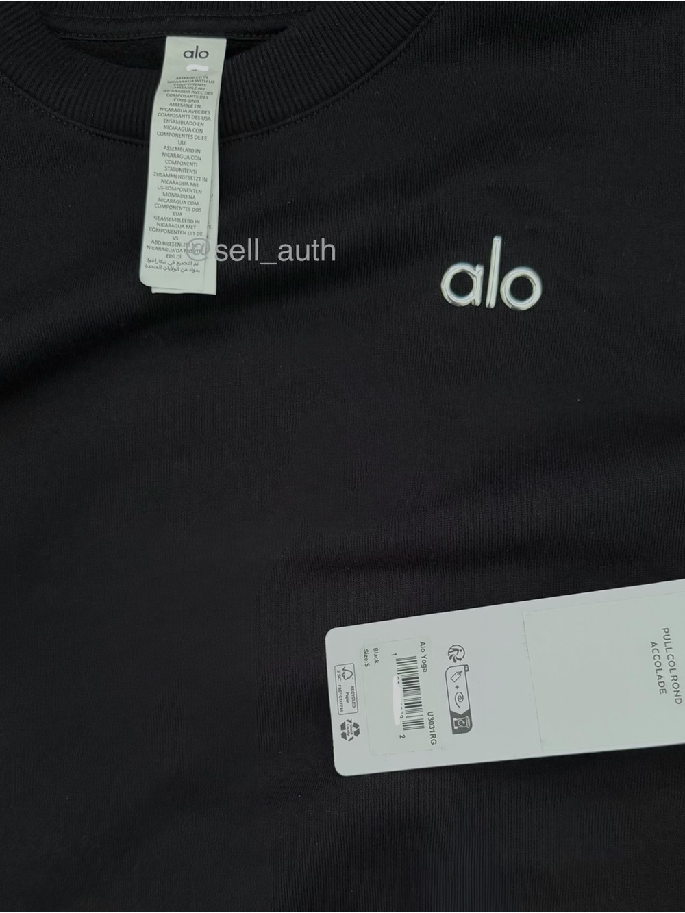 ALO Yoga Accolade Crewneck Sweatshirt Black - NEW - Picture 3 of 5
